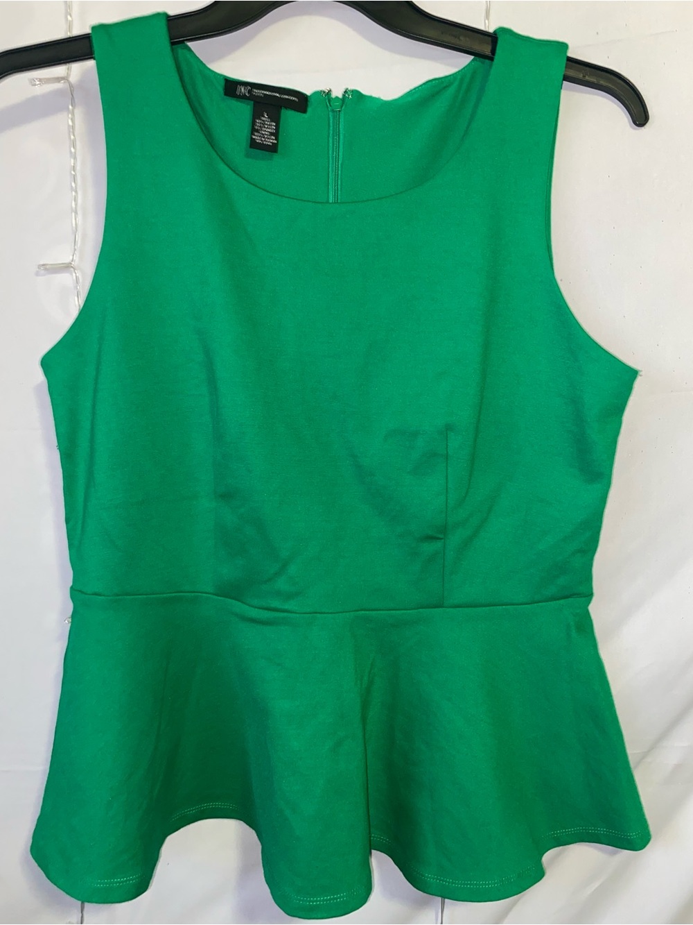 Green Peplum Top - INC International Concepts